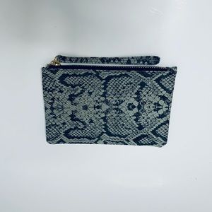 J. Crew snake print small zip toiletry pouch